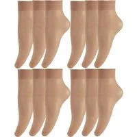 BANANALU Socken Feinsocken Nylon Socken feinstrumpfsöckchen Großpackung (12-Paar)