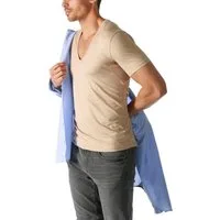 Mey Unterziehshirt Dry Cotton Functional Kurzarm, tiefem V-Ausschnitt, Single Jersey, mit extra-langem Rücken