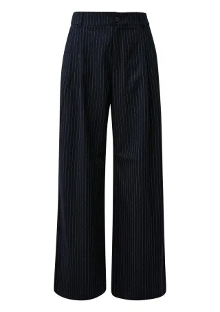 s.Oliver Red Label - Extra Wide-Leg-Hose mit Bundfalten blau - Gr. - 44/REG