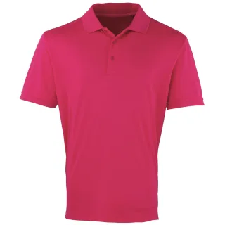 Premier Mens Coolchecker Pique Kurzarm-Polo T-Shirt (Hot Pink)