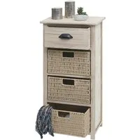 MCW Kommode MCW-K84, Mit Schublade und 3 Körben, Inkl. Fußbodenschoner