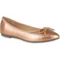 VAN HILL 20395837 AB 9988-185GR Damen Ballerinas Champagne 37 Ballerina Damen Klassische Ballerinas Schleifen Slippers Kunstleder