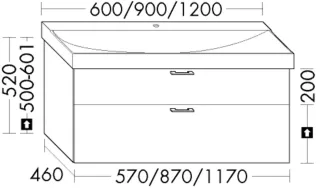 Burgbad WTU.-Schr. Sys30 PG4 Sana 520x570x460 Nussbaum Cognac, WYKE057F6568 WYKE057F6568