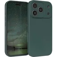 EAZY CASE Handyhülle für Apple iPhone 17 Pro Hülle Silikon 6,3 Zoll, Silikon Schutzhülle mit Kameraschutz kratzfestes Bumper Nachtgrün