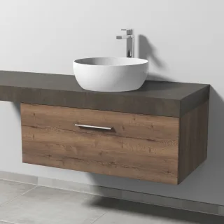 Sanipa Waschtischunterbau mit Auszug 2morrow (G2324) 340x900x520 Eiche-Tabak G232450