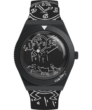 Timex Keith Haring X Q Herren Schwarz Uhr TW2W25600