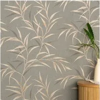Erismann Vliestapete Blätter Floral Grau Braun Metallic 10528-11 Guido Maria Kretschmer