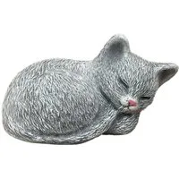 Stone and Style Gartenfigur Frostfeste Steinfigur kleine schlafende Katze verschiedene Farben