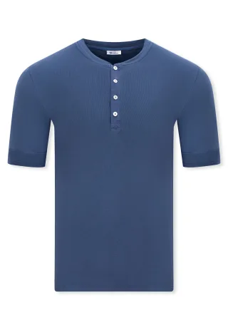SCHIESSER - Henley 1/2 - Karl-Heinz faded denim - Gr. - 5