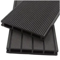 HOME DELUXE Terrassendielen WPC Dielen SAMANA Komplettset - Anthrazit Flächenauswahl, Inkl. Unterkonstruktion und Zubehör, Terrassenboden Balkonbelag