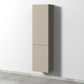 Sanipa 3way Stauraumschrank mit 1 Tür und 1 Wäschekorbklappe, Sandgrau-Matt SF18467