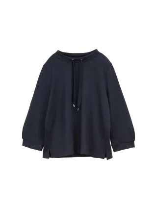 Tom Tailor - Scuba Langarmshirt mit Kordelzug blau - Gr. - S