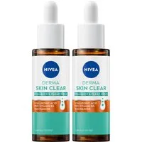 Nivea Gesichtsserum 2 x DERMA SKIN CLEAR Rebalance & Clear Serum 30 ml, 2-tlg.