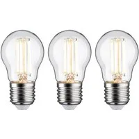 Paulmann LED-Leuchtmittel Eco-Line 3er-Pack Tropfen 525lm 2,5W 3000K klar 230V, E27, 3 St., Warmweiß