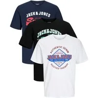 Jack & Jones T-Shirt Stilvolles Slim-Fit oder Regular Shirt mit Printdruck (3er-Pack) Printdruck