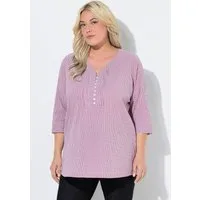 Ulla Popken Tunika Bubble-Tunika Herzausschnitt Biesen 3/4-Arm