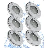 TRANGO LED Einbaustrahler, 6729IP-068MOSD 6er Set IP44 LED Badeinbaustrahler aus Edelstahl poliert in Rund incl. 6x Ultra flach 3 Stufen dimmbar LED Modul nur 3cm Einbautiefe für Bad, Außen, Deckenstrahler, Einbauspot