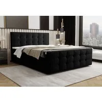 B&B Home Boxspringbett Boxspringbett Boxbett Corias 180 cm 200 cm (H3 Multipocket-Matratze, Kopfteil, Bettkasten und Topper)