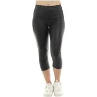 F&K-Mode Caprileggings Damen Capri Leggings Glanz-Matt Kunstleder Hose Hü Kunstleder