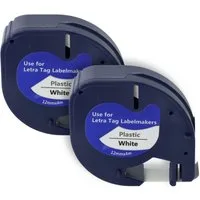 vhbw Beschriftungsband passend für Dymo LetraTag LT-100H, LT-100T, QX50, XR, 200B, Hochwertige Patronen für Ihren Etikettendrucker, Kompatibel und
