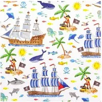 HOME FASHION Papierserviette 20 Servietten Pirates - Alles zum Piratenleben 33x33cm, (20 St)