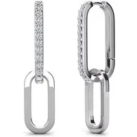 ROUGEMONT Paar Creolen Exquisite Trend Damen Creolen Ohrringe zweiteilig funkelnde Eleganz, Hypoallergen Wasserfest