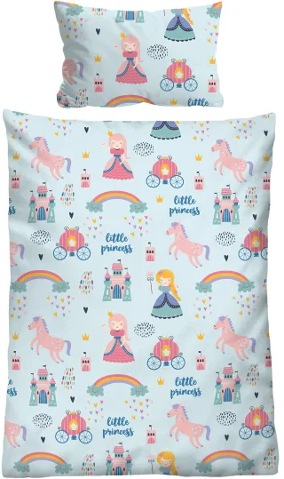 Biberna Bettwäsche "kleine Prinzessin" 2 Stk. wohlig warm + weich, pflegeleicht, aus 100% Baumwolle, Reißverschluss