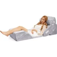 KOMFOTTEU Keilkissen Bettkissen, 6-tlg., ergonomischer Memory Schaum Füllung, Grau