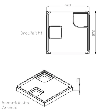 Neuesbad Wannenträger für Kaldewei Superplan SF NEU 90x90x2,5 SD 25755 SF