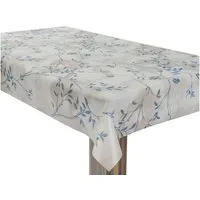 laro Tischdecke Wachstuchtischdecke Floral Ranken Blau Beige PVC Eckig