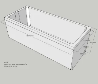 Neuesbad Wannenträger für Bette Ocean 160x70 Ül.vo. SW11463