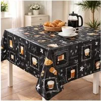 Melody Gartentischdecke Wachstuchtischdecke Tischdecke Gartentischdecke Kaffee Kuchen schwarz, fleckenabweisend, abwischbar, wasserfest, fleckschutz