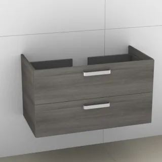 Artiqua 415 Waschtischunterschrank für Living 814436 Graphit Struktur quer, 415-WU2L-L17-7070-401 415-WU2L-L17-7070-401