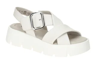 Gabor 84.752 - Damen Sandalette, wei? (latte), Keilabsatz, Echtleder