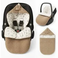 BABEES Fußsack Einschlagdecke für Babyschale Kinderwagen BOUCLE Ganzjährig, Frühling Einschlagdecke Baby universal 3-Punkt und 5-Punkt Gurt