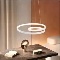 ZMH Pendelleuchte 40CM Design Modern für Wohnzimmer Schlafzimmer Küche Esszimmer, dimmbar, LED fest integriert, Tageslichtweiß, LED × höhenverstellbar