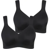 Ulla Popken Bügel-BH Mikrofaser-BH 2er-Pack ohne Bügel