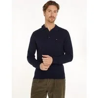 Tommy Hilfiger Polokragenpullover PIMA ORG CTN CASHMERE LS Flag-Stickerei auf Brust