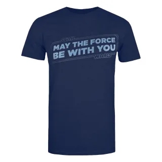 Star Wars - T-shirt MAY THE FORCE BE WITH YOU - Homme (Bleu marine / Bleu clair)