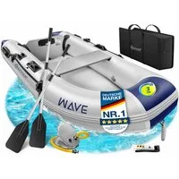 KESSER Schlauchboot aufblasbares Paddelboot für 2 Personen, motorisierbar, 2,30m, WAVE Motor geeignet