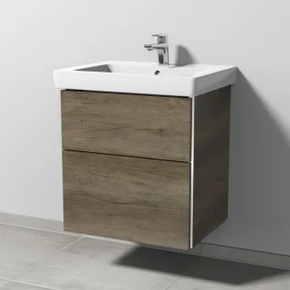Sanipa 3way Waschtischunterbau zu Villeroy & Boch Subway 2.0 Waschtisch mit 2 Auszügen, Eiche-Nebras BR61237