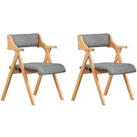 SoBuy Klappstuhl FST98, Holzstuhl Küchenstuhl Esszimmerstuhl klappbar, 4-Fuß-Stühle (2 St), Polsterstuhl mit Rücken- & Armlehne, Bürostuhl, Ergonomisches Design