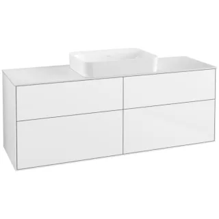 Villeroy und Boch Finion Waschtischunterschrank G73100GF 160x60,3x50,1cm, Glass White Matt, Glossy white lacquer
