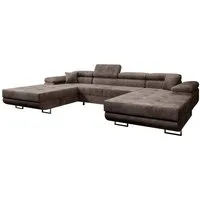 Luxusbetten24 Schlafsofa Designer Sofa Calvera U in Cord, mit Stauraum und Schlaffunktion