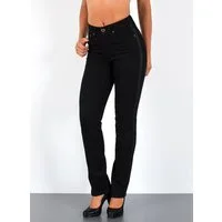 ESRA Straight-Jeans Premium Damen Straight Fit Jeans High Waist Hose bis Übergröße G5 Jeans Damen Straight Fit High Waist Damen Jeans Regular Stretch-Jeans