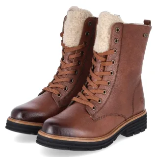 Remonte Schnürstiefeletten - Gr. 38 - Braun - Glattleder