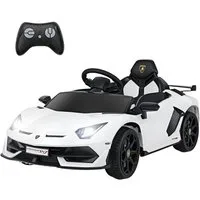 KOMFOTTEU Elektro-Kinderauto, Belastbarkeit 30 kg, mit LED Scheinwerfer, Hupe, Fernbedienung, Musik, USB & MP3
