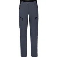 Bergson Outdoorhose PORI Doppel Zipp-Off mit T-ZIPP Damen Wanderhose, robust elastisch, Normalgrößen, grau/blau