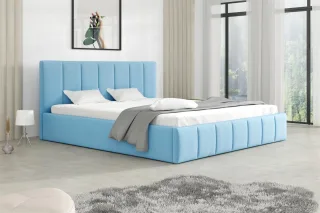 Polsterbett Doppelbett DETROIT Komplettset 160x200cm Stoff Magic Velvet Sky