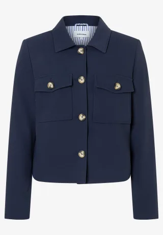 MORE & MORE - Blazer mit Streifenfutter blau - Gr. - 38
